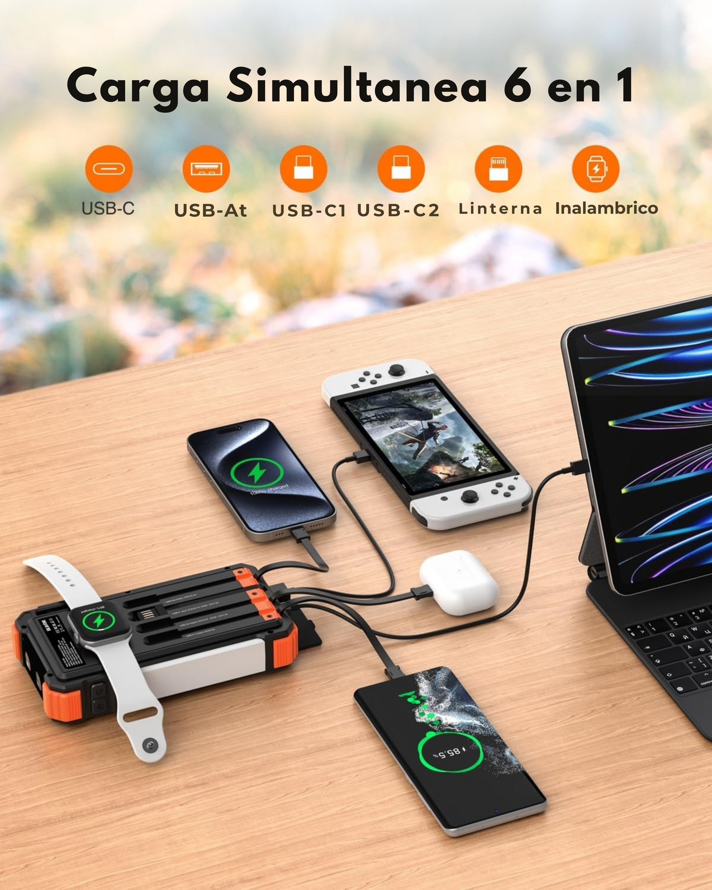 Power Bank 10000Ah de Carga Simultanea