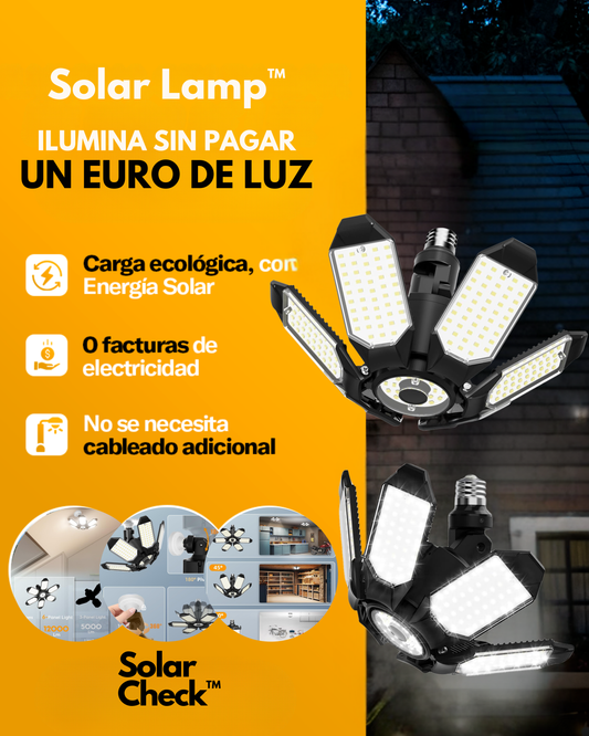 Lampara Solar y Eléctrica 6 Paneles | Interior y Exterior 400W