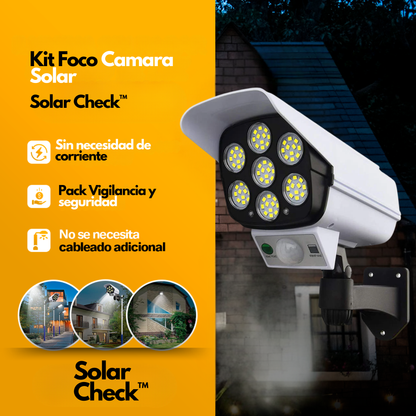 Simulador de Cámara Led Solar Check™ Con Panel Solar