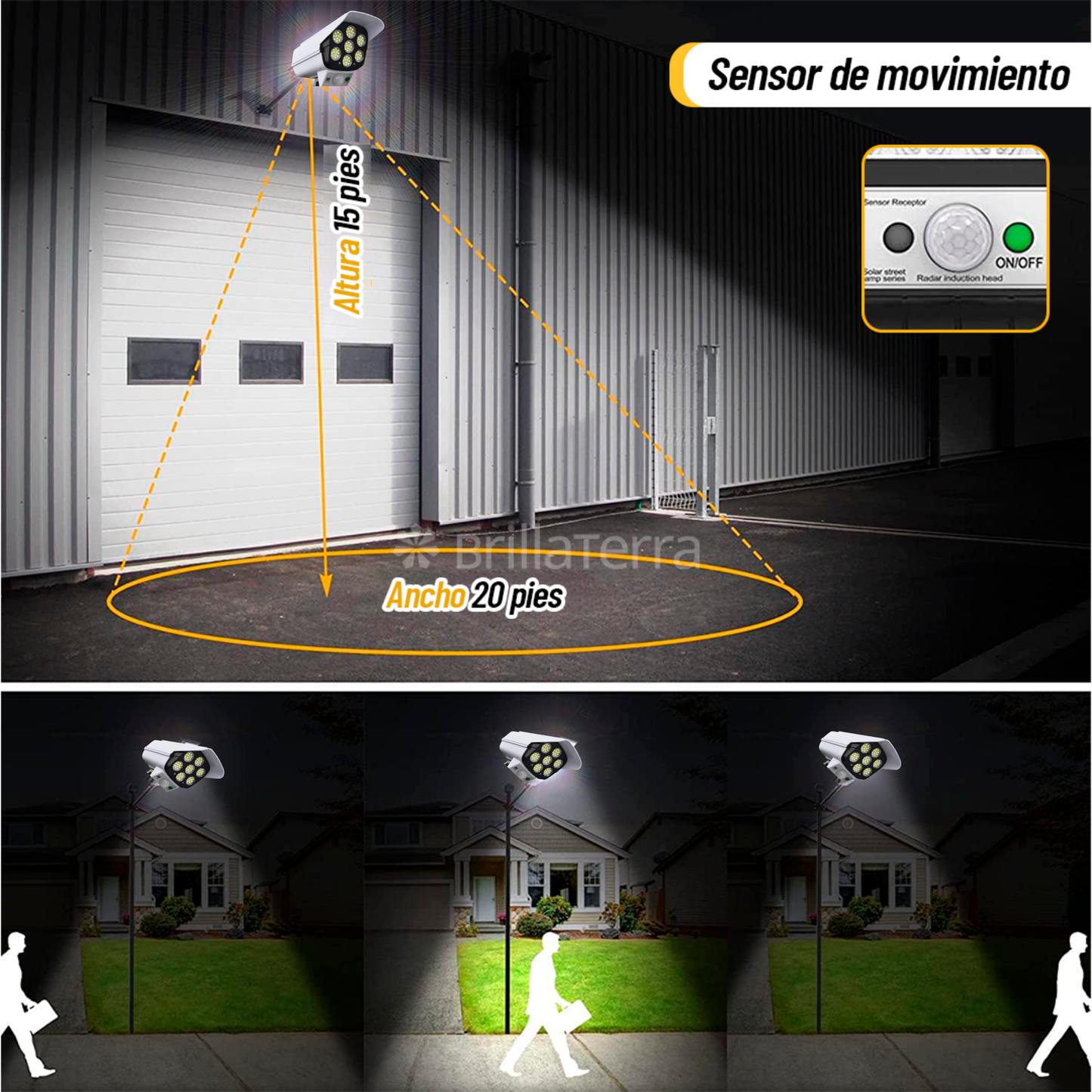 Simulador de Cámara Led Solar Check™ Con Panel Solar