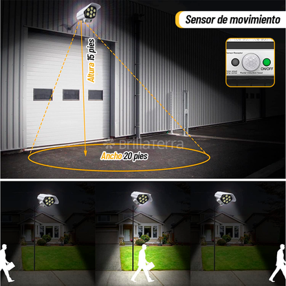 Simulador de Cámara Led Solar Check™ Con Panel Solar