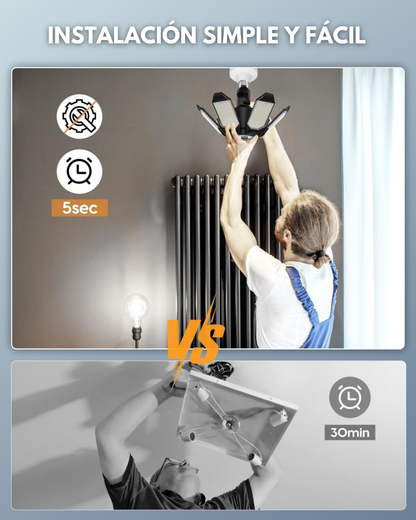 Lampara Solar y Eléctrica 6 Paneles | Interior y Exterior 400W