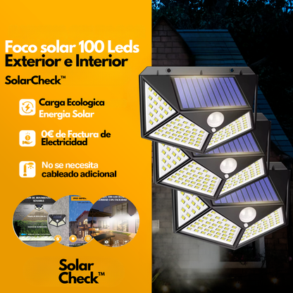 Luz Led con Panel solar de Interior y Exterior 100w