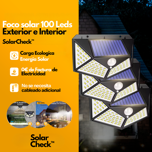 Luz Led con Panel solar de Interior y Exterior 100w