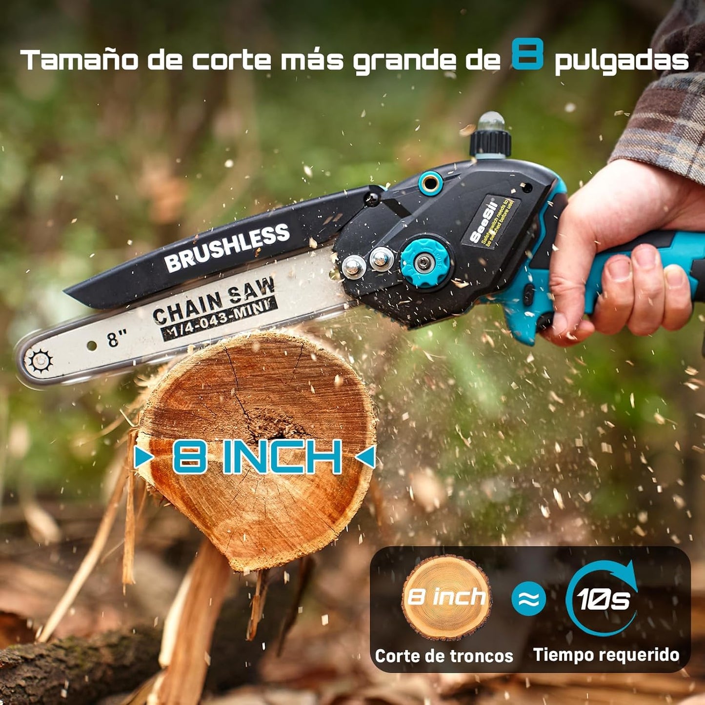 Mini motosierra inalámbrica SolarCheck™ Portátil para trabajos de jardinería y bricolaje