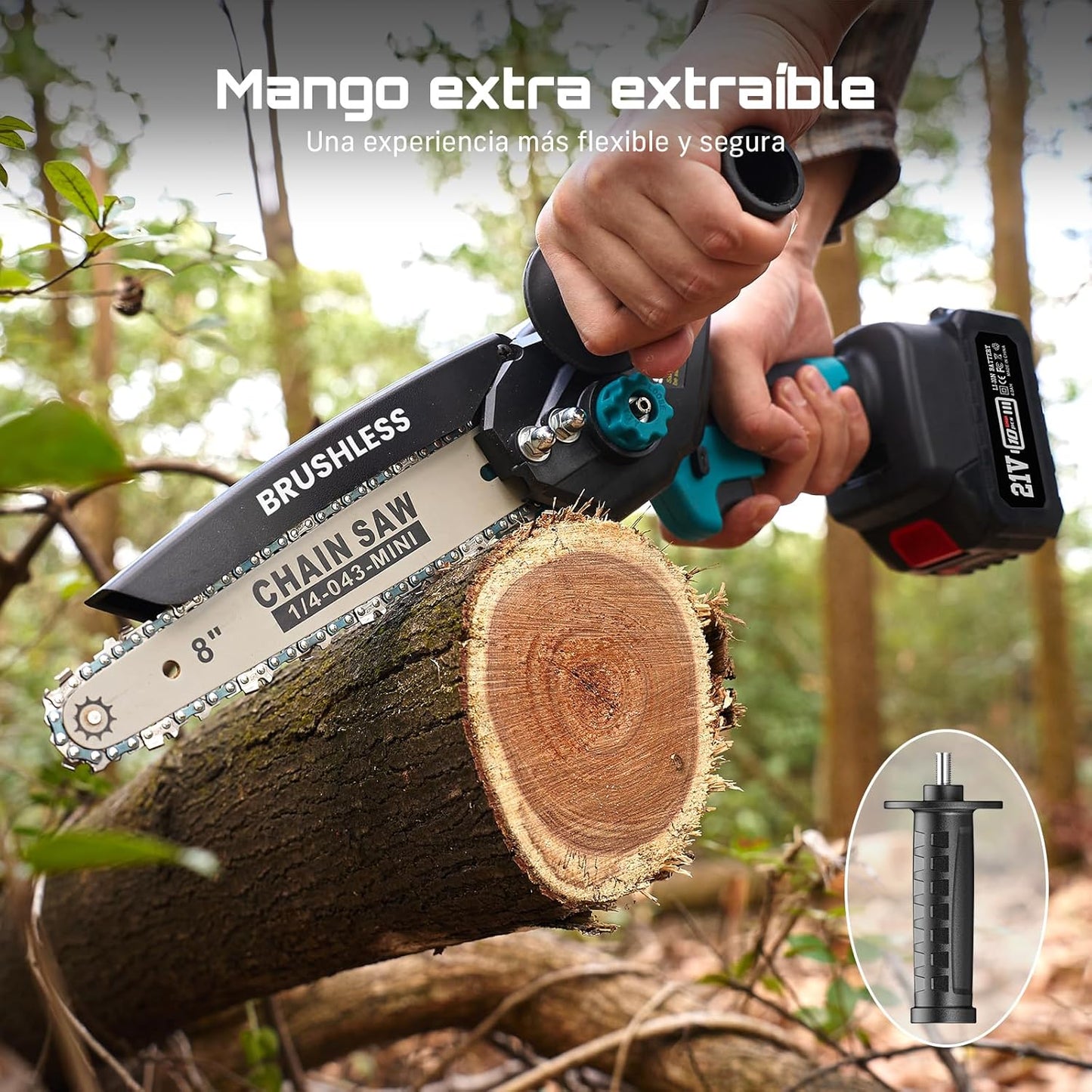 Mini motosierra inalámbrica SolarCheck™ Portátil para trabajos de jardinería y bricolaje